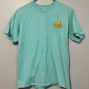 USED Woman's Anvil Short Sleeve T Shirt Inlet Harbor Color Teal Size Medium